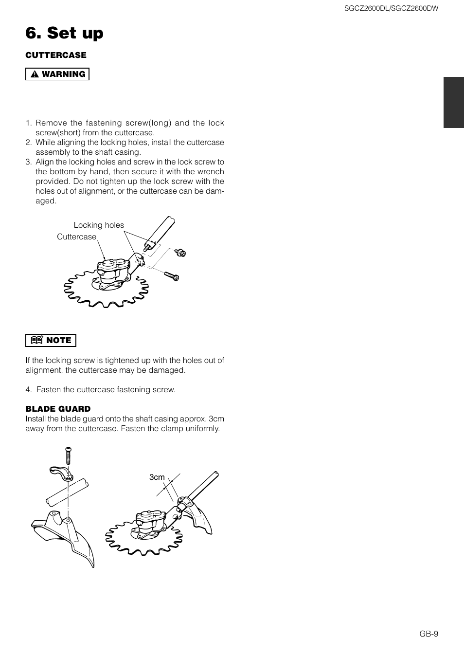 Set up | Zenoah SGCZ2600DW User Manual | Page 9 / 18