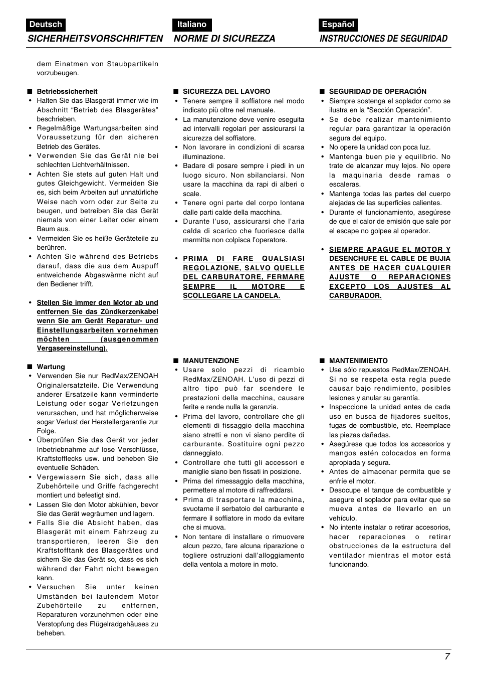 Zenoah HB2311EZ User Manual | Page 7 / 20