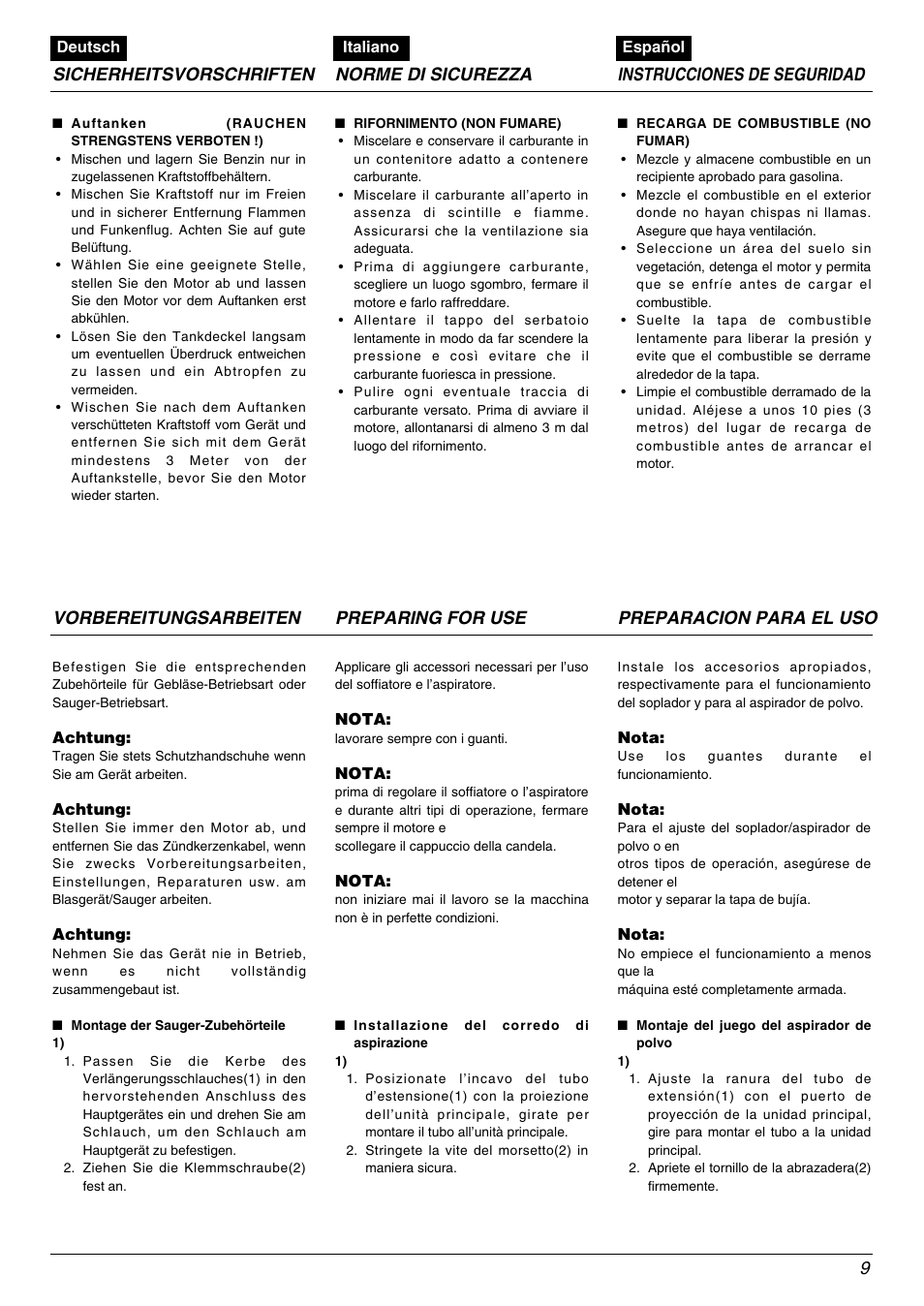 Zenoah HB2311EZ User Manual | Page 9 / 20