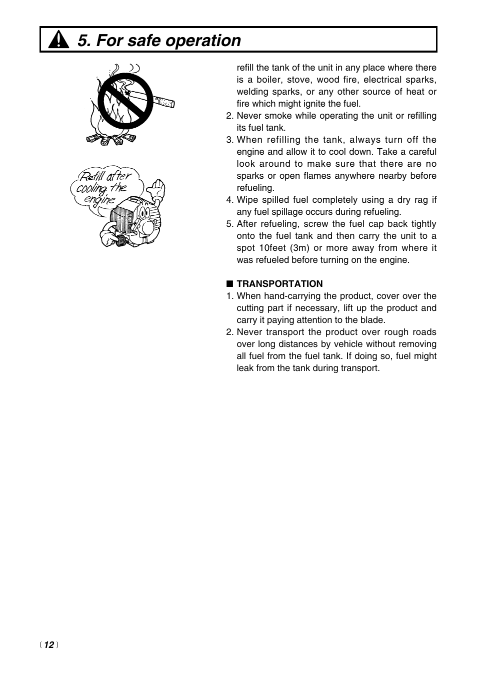 For safe operation | Zenoah BCZ2400S User Manual | Page 12 / 36