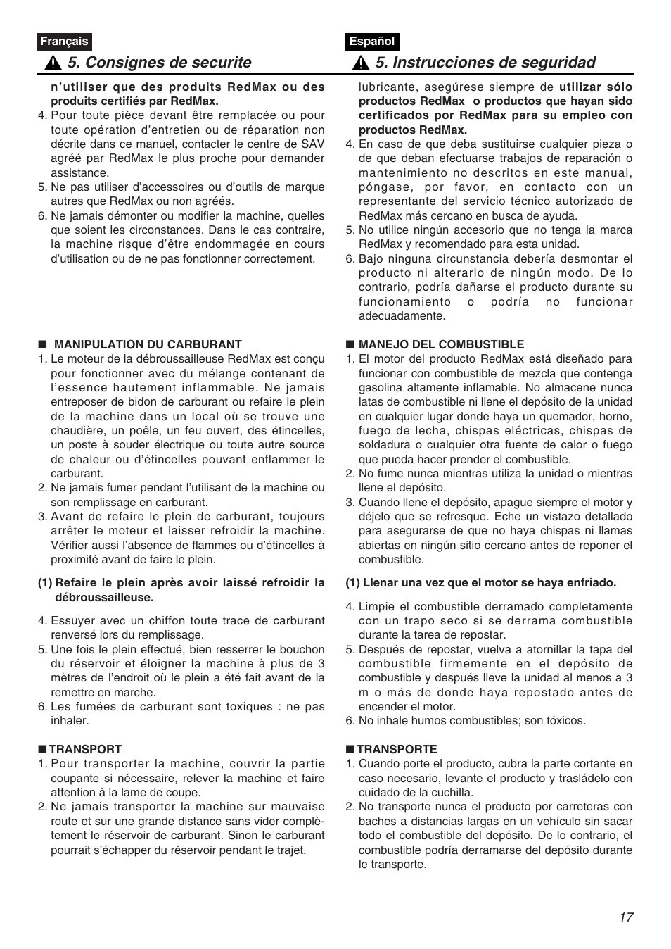 Zenoah HTZ2401L  EU User Manual | Page 17 / 56