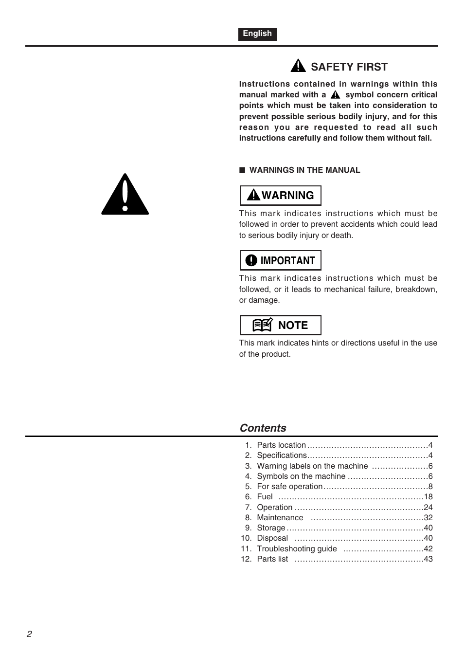 Zenoah HTZ2401L  EU User Manual | Page 2 / 56