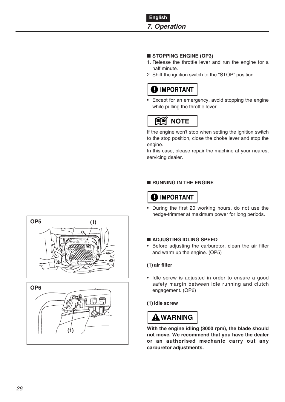 Operation | Zenoah HTZ2401L  EU User Manual | Page 26 / 56