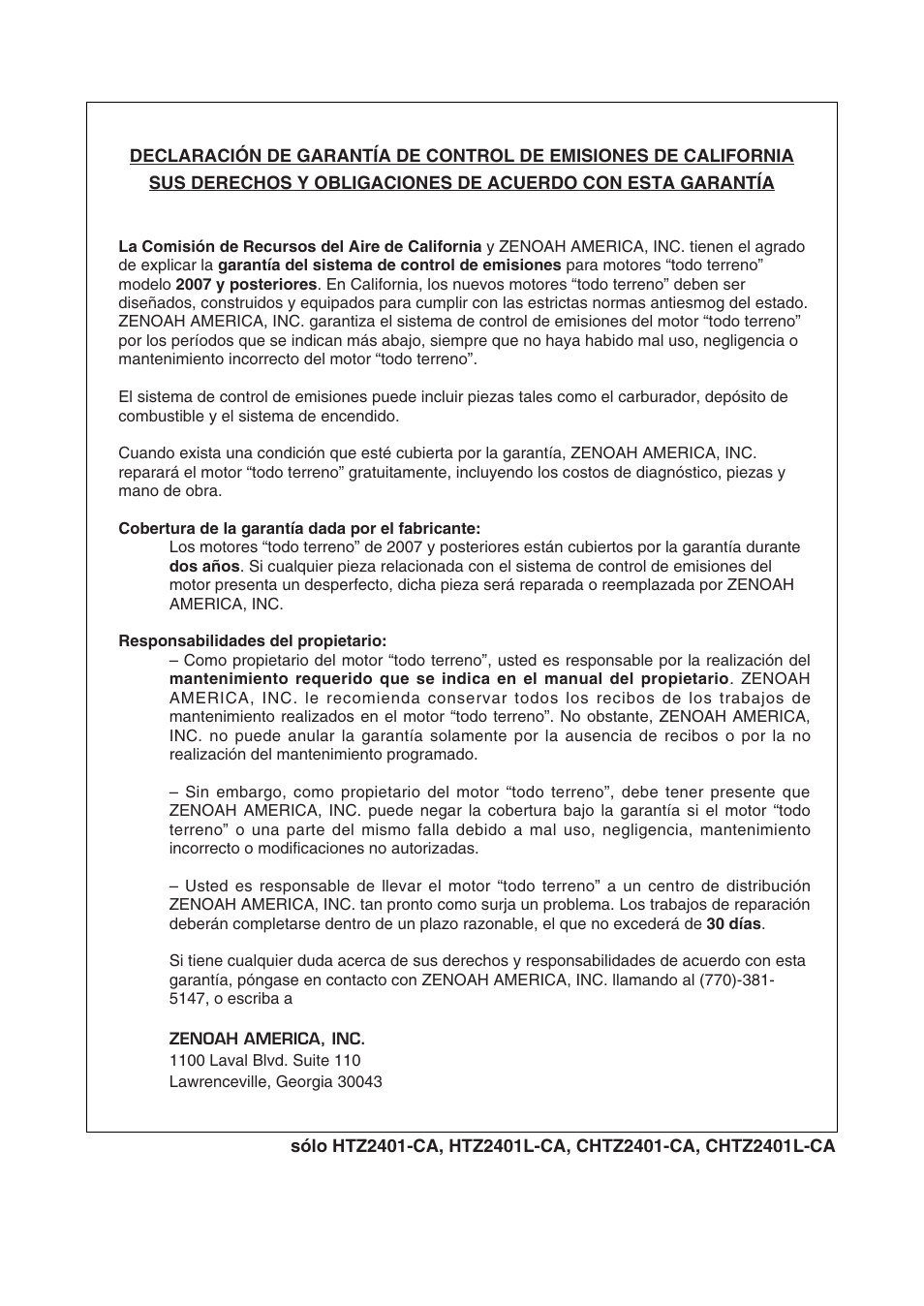 Zenoah HTZ2401L  EU User Manual | Page 52 / 56