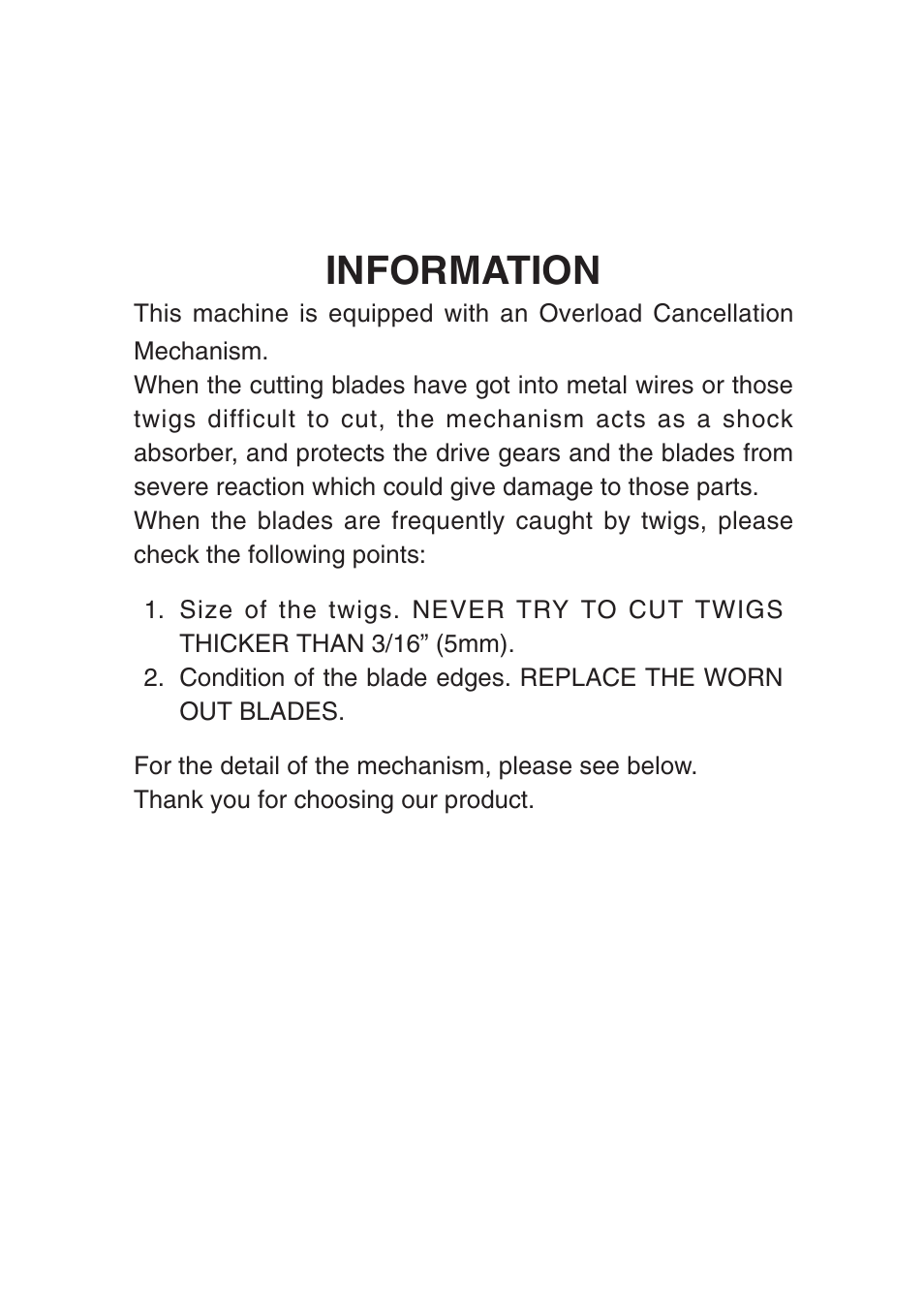 Information | Zenoah SRTZ2500 User Manual | Page 2 / 32