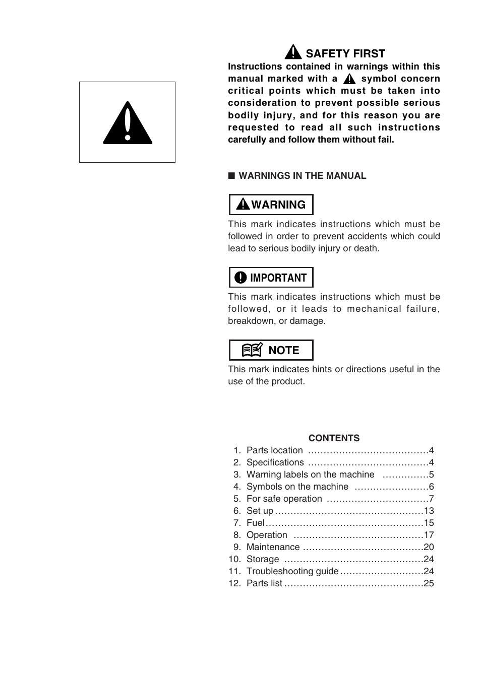Zenoah SRTZ2500 User Manual | Page 3 / 32