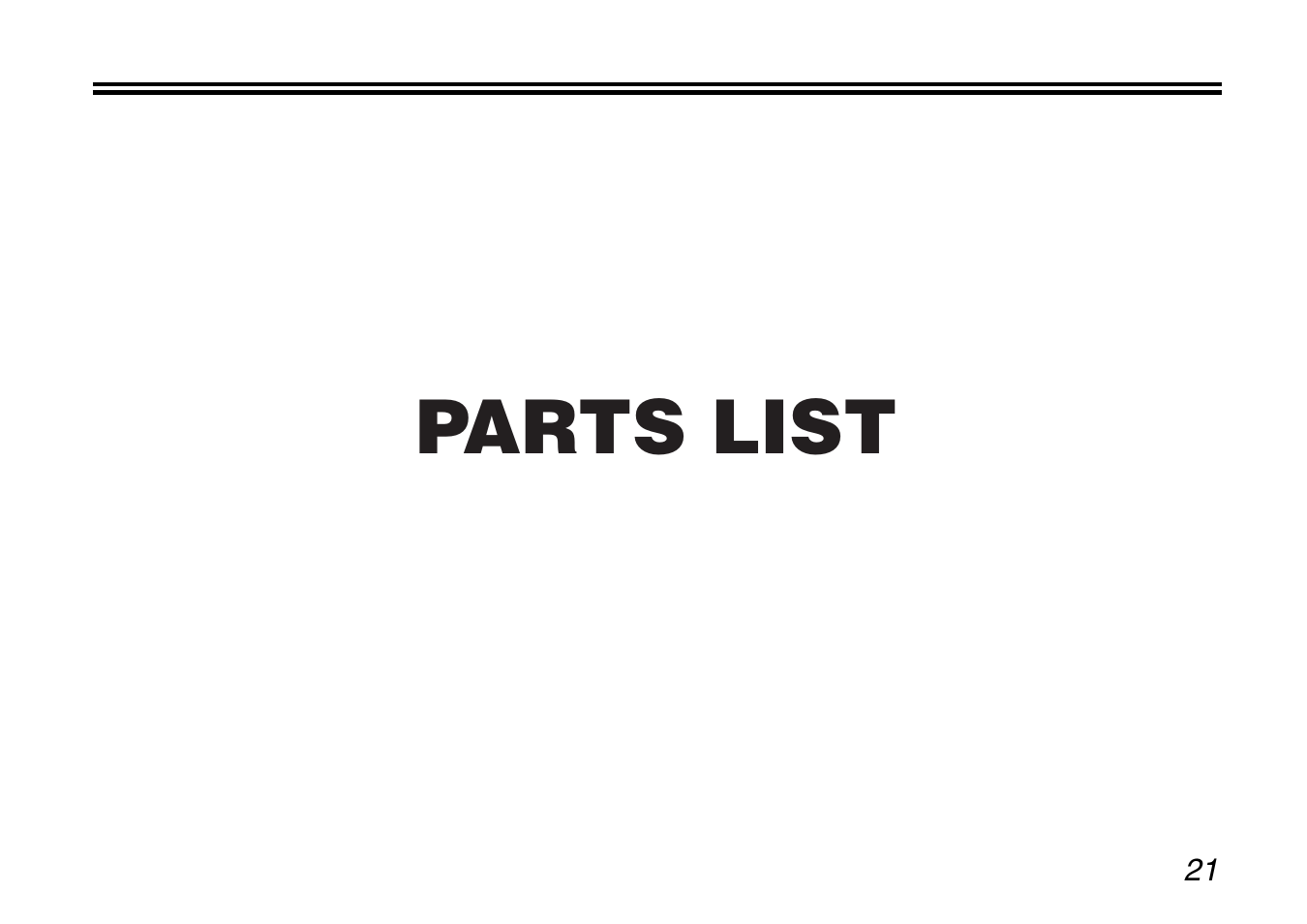 Parts list | Zenoah G240RC User Manual | Page 21 / 32