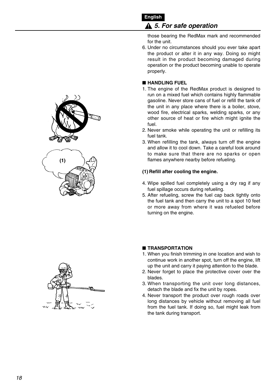 For safe operation | Zenoah LRTZ2401 User Manual | Page 18 / 56