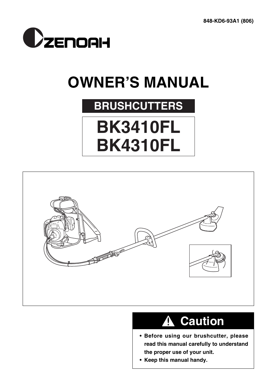 Zenoah BK3410FL User Manual | 20 pages