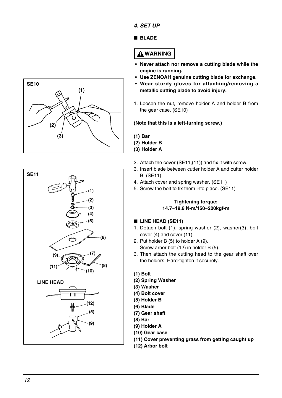 Zenoah BK3410FL User Manual | Page 12 / 20