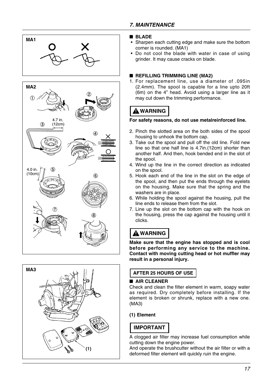 Zenoah BK3410FL User Manual | Page 17 / 20