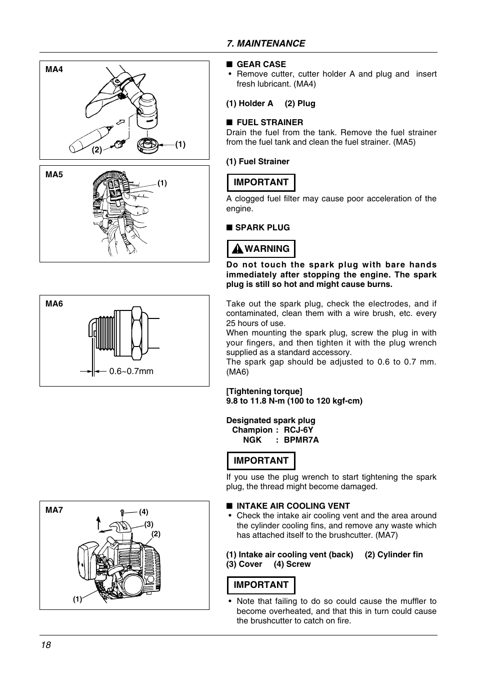 Zenoah BK3410FL User Manual | Page 18 / 20
