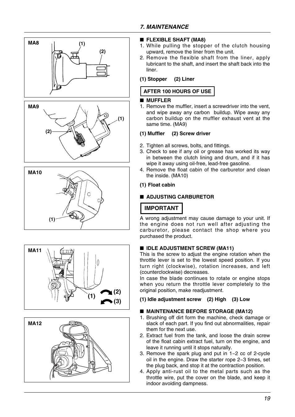 Zenoah BK3410FL User Manual | Page 19 / 20