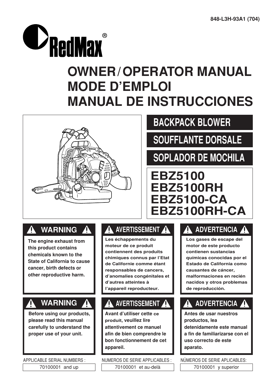 Zenoah EBZ5100 User Manual | 60 pages