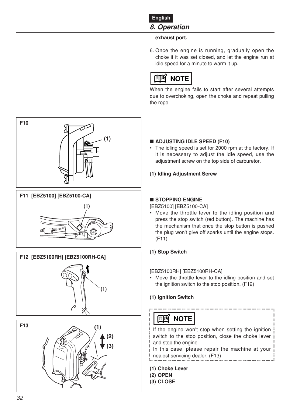 Operation | Zenoah EBZ5100 User Manual | Page 32 / 60