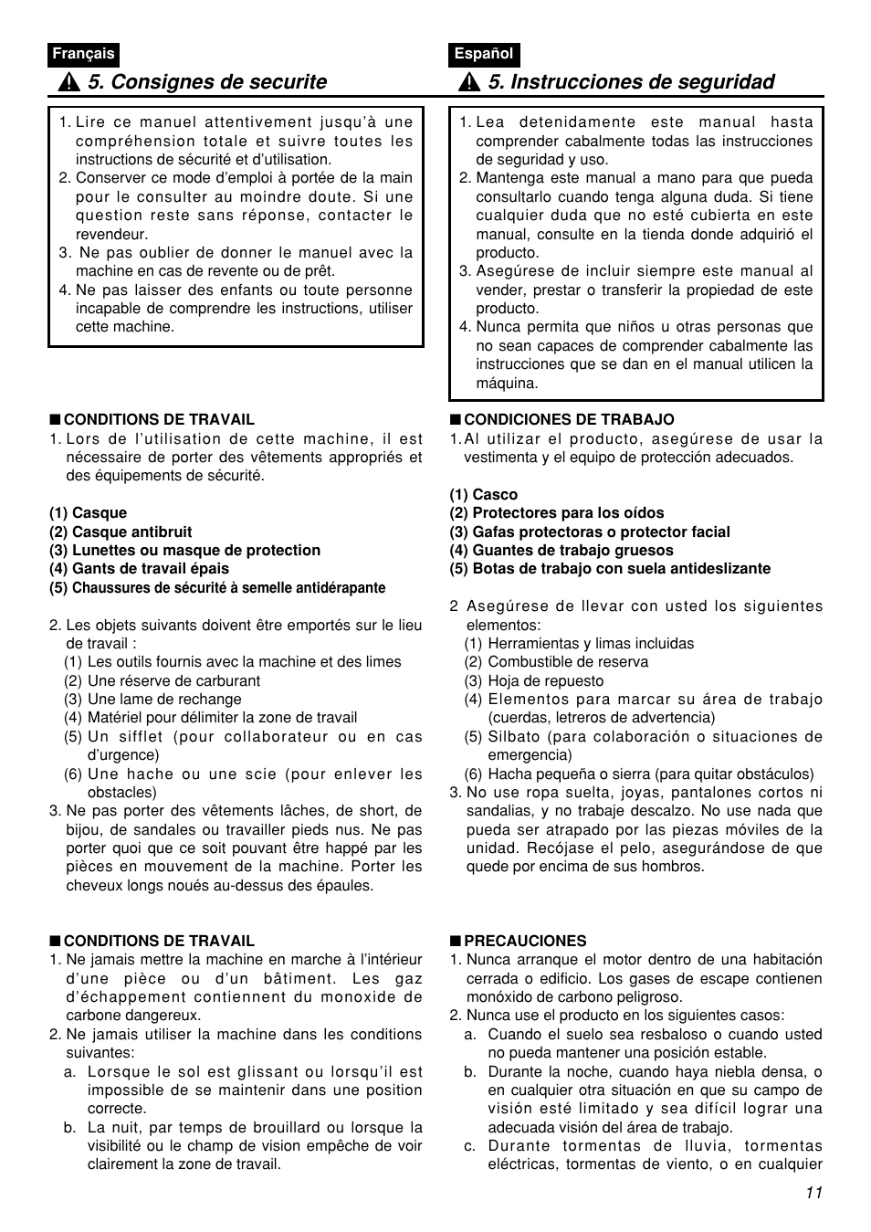 Zenoah BCZ3001S-CA User Manual | Page 11 / 68