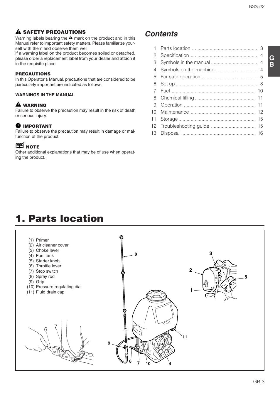 Zenoah NS2522 User Manual | Page 3 / 16