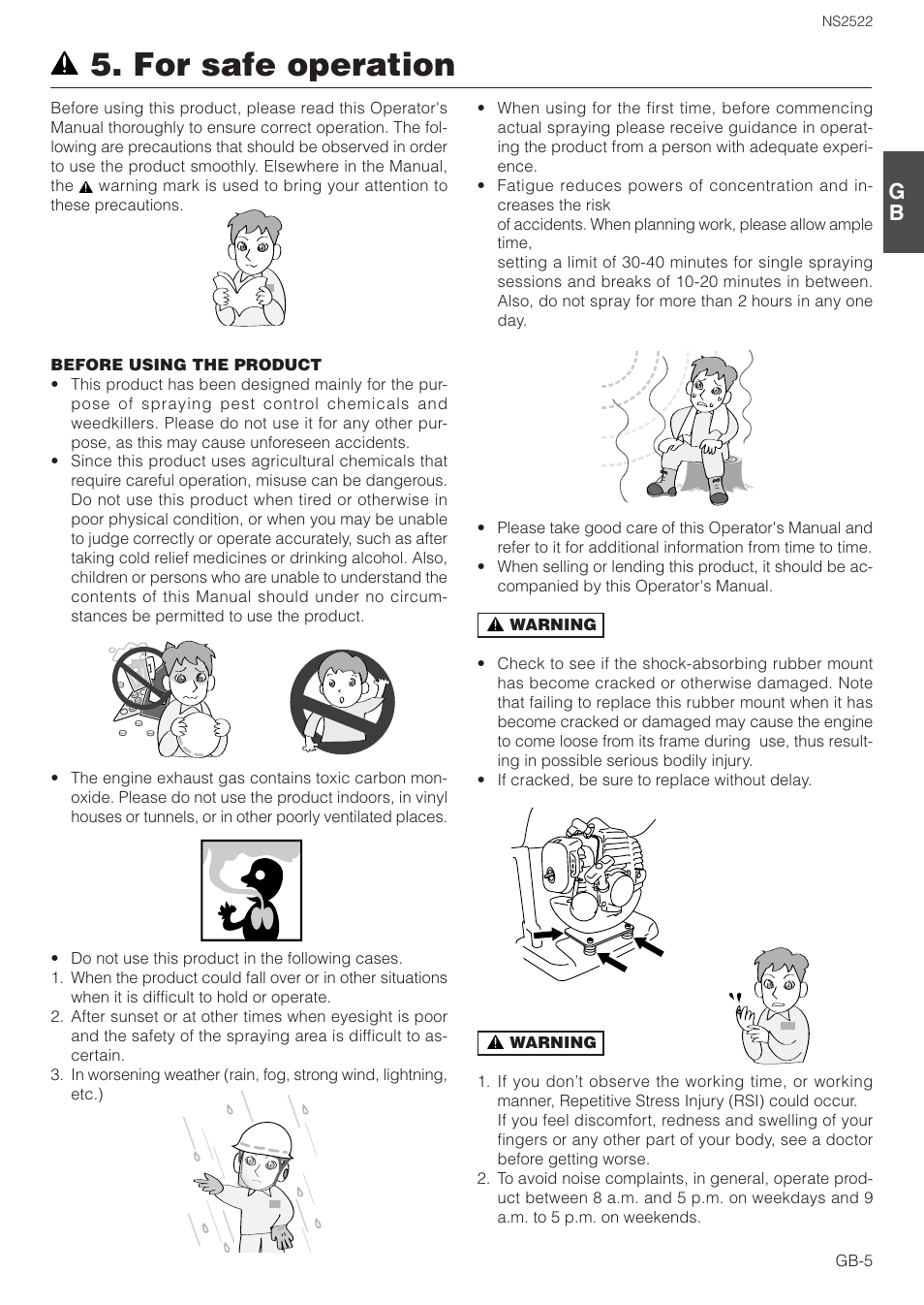 For safe operation | Zenoah NS2522 User Manual | Page 5 / 16