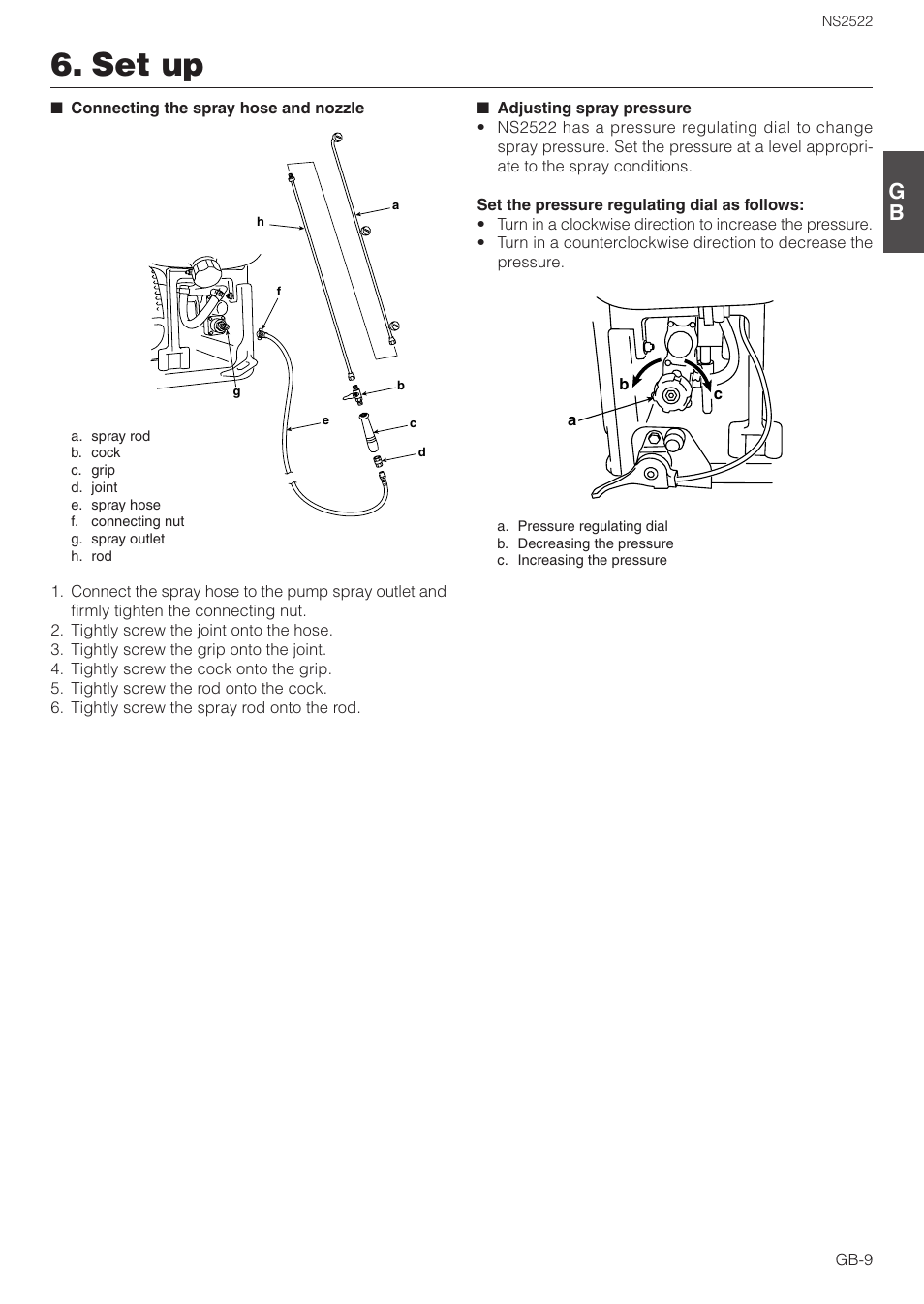 Set up | Zenoah NS2522 User Manual | Page 9 / 16