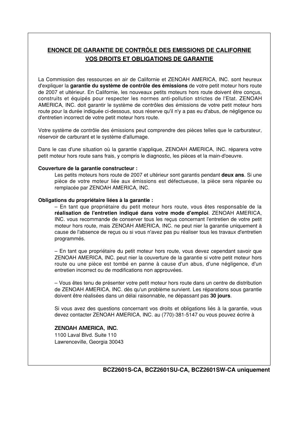 Zenoah BCZ2601S User Manual | Page 59 / 64