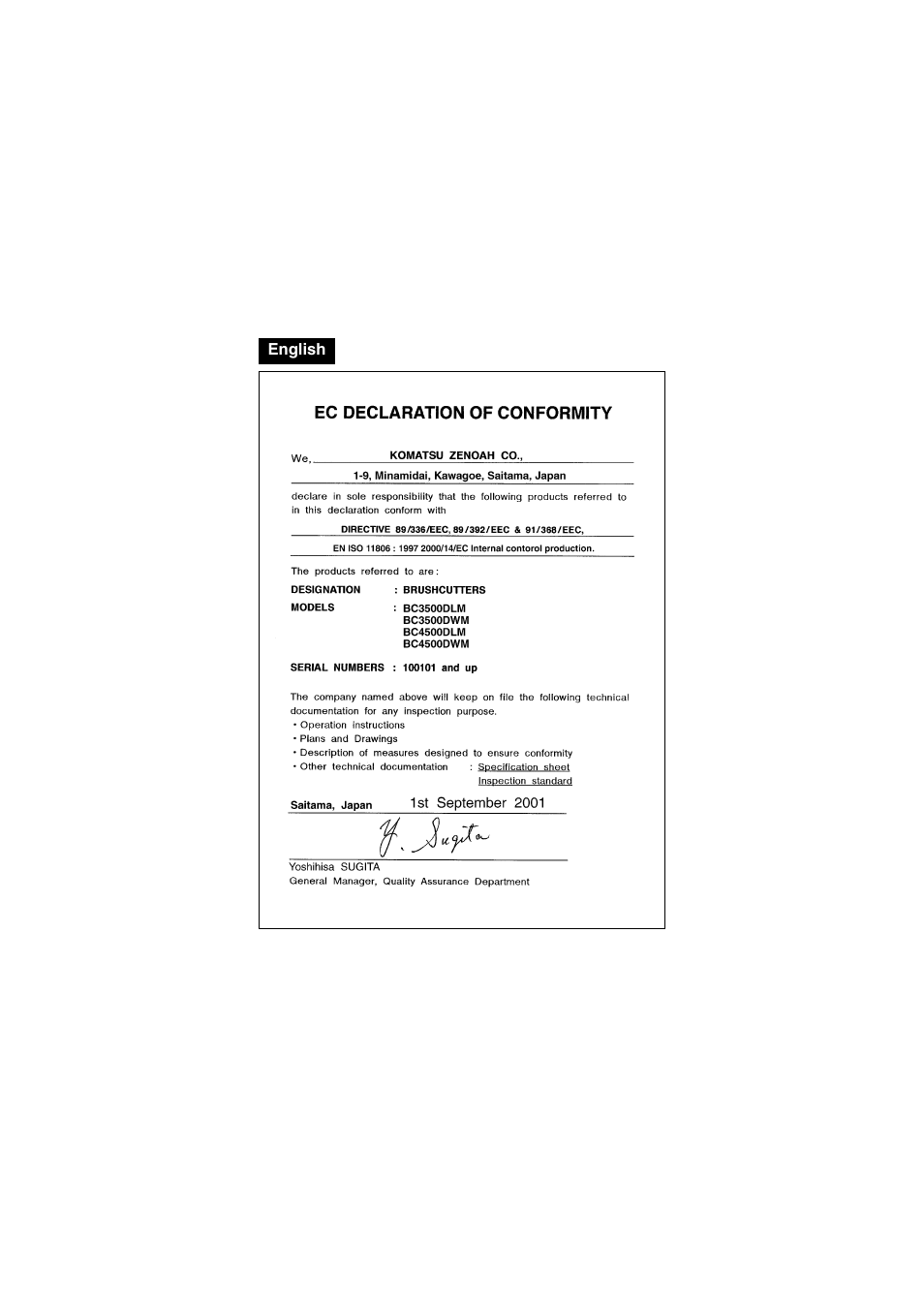 Zenoah BC4500DLM User Manual | Page 2 / 60