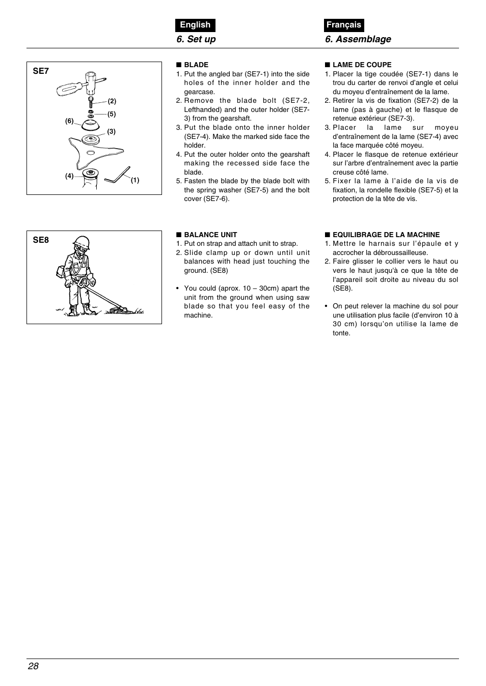 Set up 6. assemblage 28 | Zenoah BC4500DLM User Manual | Page 28 / 60