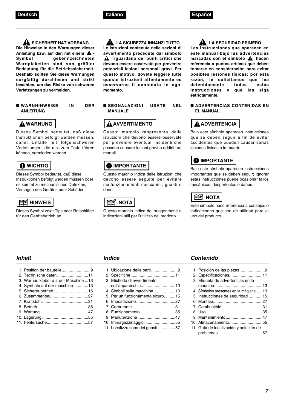 Zenoah BC4500DLM User Manual | Page 7 / 60