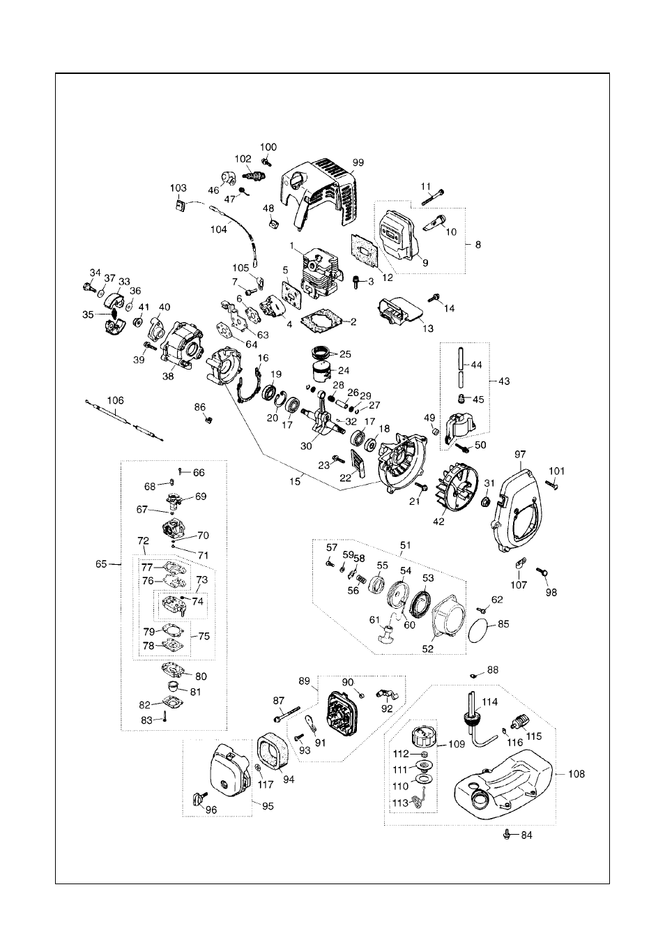 Parts list | Zenoah HT2300L User Manual | Page 26 / 32