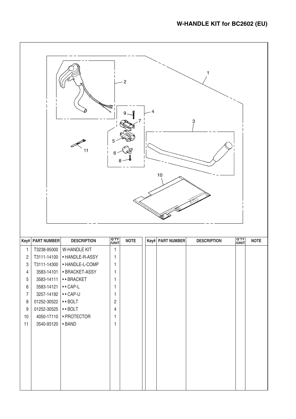 W-handle kit for bc2602 (eu) | Zenoah BC2602 (EU) User Manual | Page 2 / 2