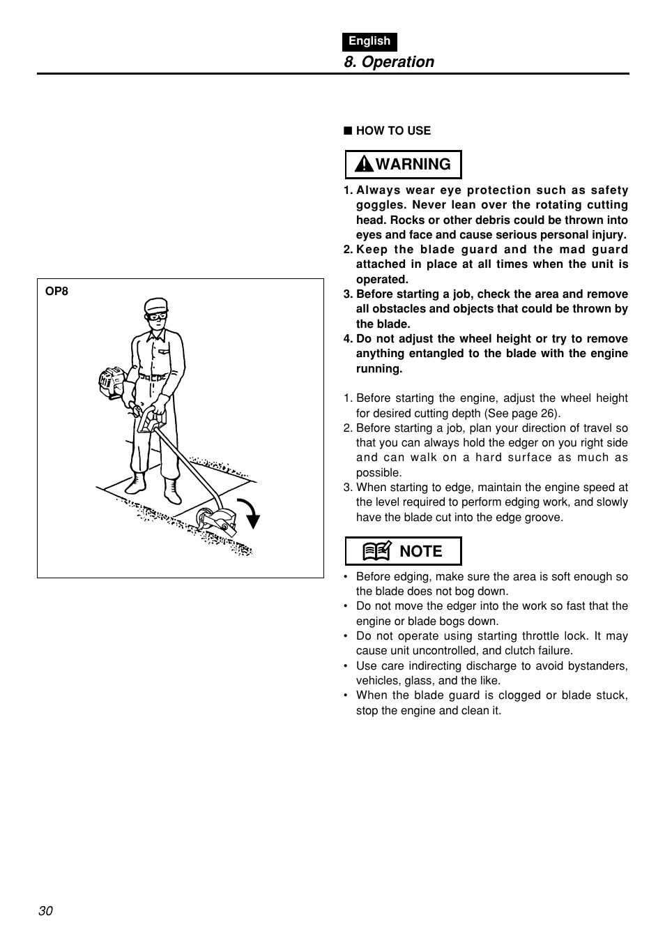 Operation | Zenoah HEZ2601F User Manual | Page 30 / 56