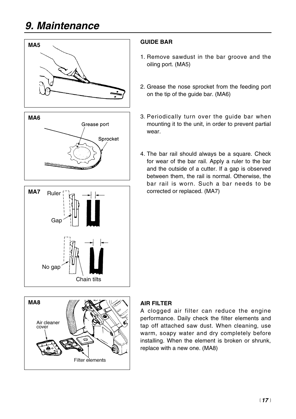Maintenance | Zenoah G3000 User Manual | Page 17 / 20