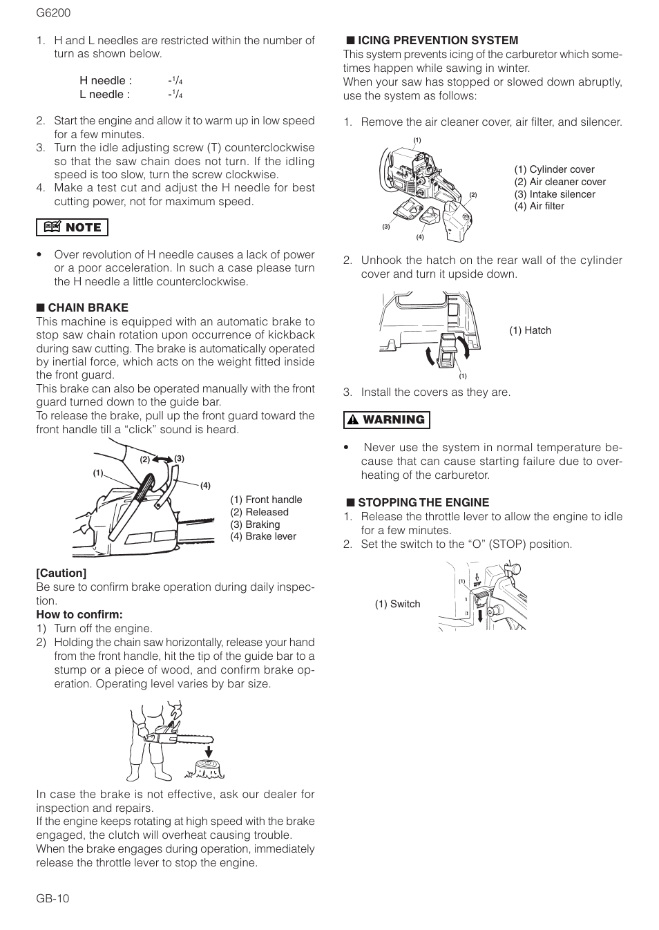 Zenoah G6200 User Manual | Page 10 / 16