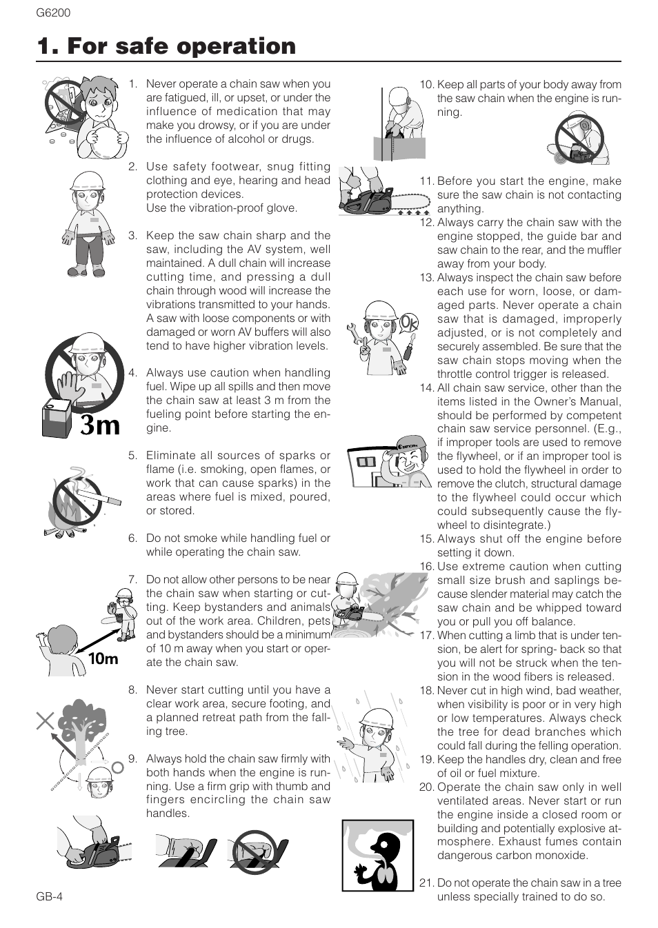 For safe operation | Zenoah G6200 User Manual | Page 4 / 16