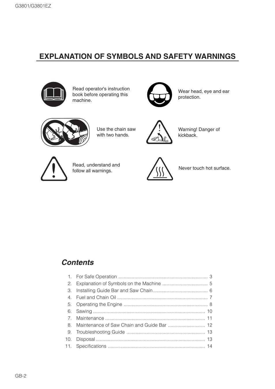 Zenoah G3801EZ User Manual | Page 2 / 15