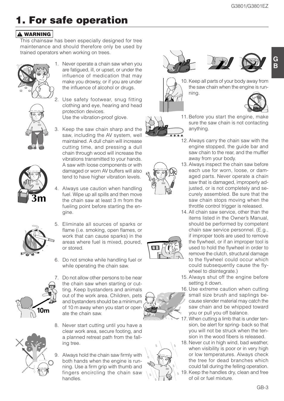 For safe operation | Zenoah G3801EZ User Manual | Page 3 / 15