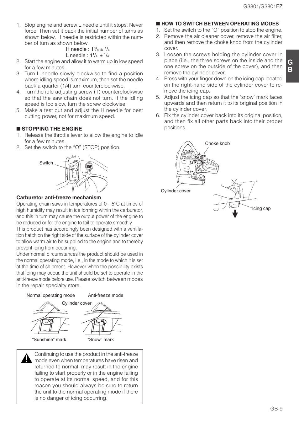 Zenoah G3801EZ User Manual | Page 9 / 15