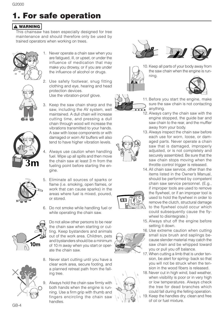 For safe operation | Zenoah G2000 User Manual | Page 4 / 17