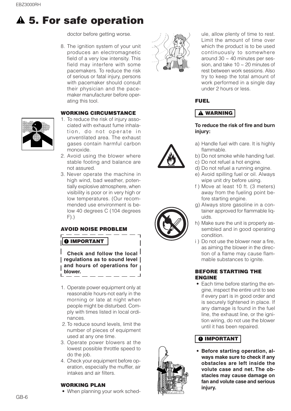 For safe operation | Zenoah EBZ3000RH User Manual | Page 6 / 16