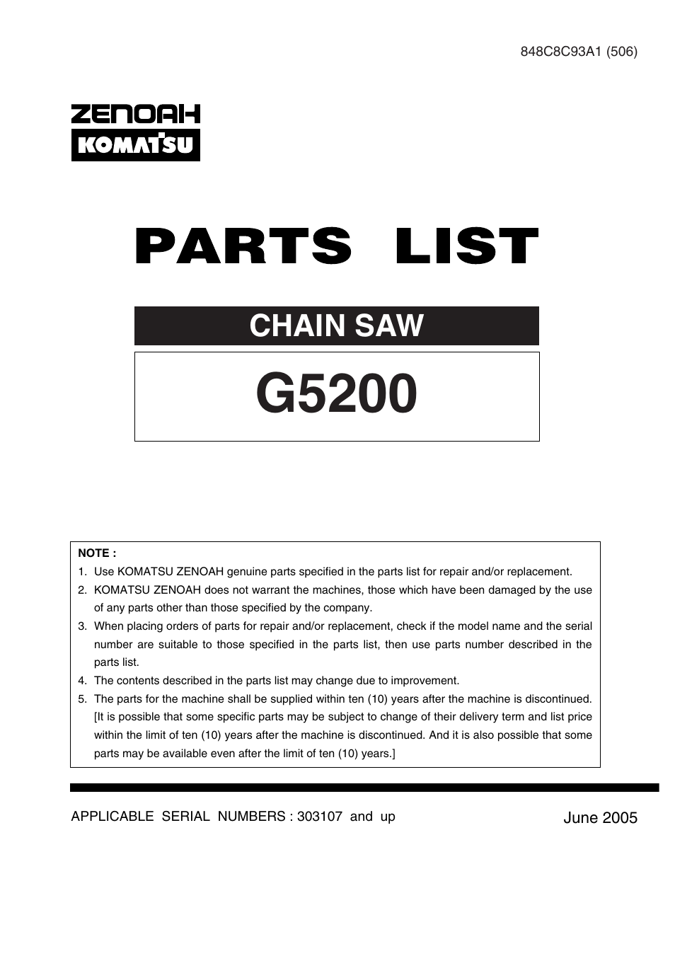 Zenoah G5200 User Manual | 18 pages