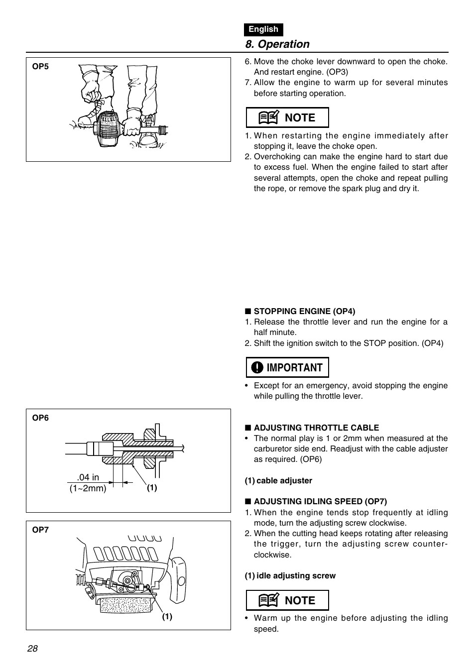 Operation | Zenoah HE225F User Manual | Page 28 / 56