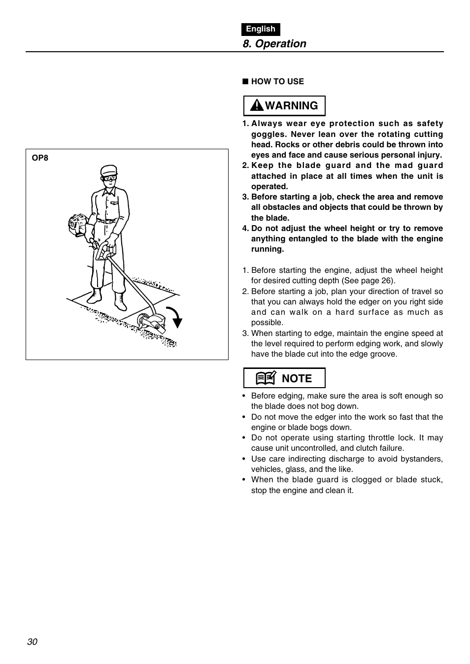 Operation | Zenoah HE225F User Manual | Page 30 / 56