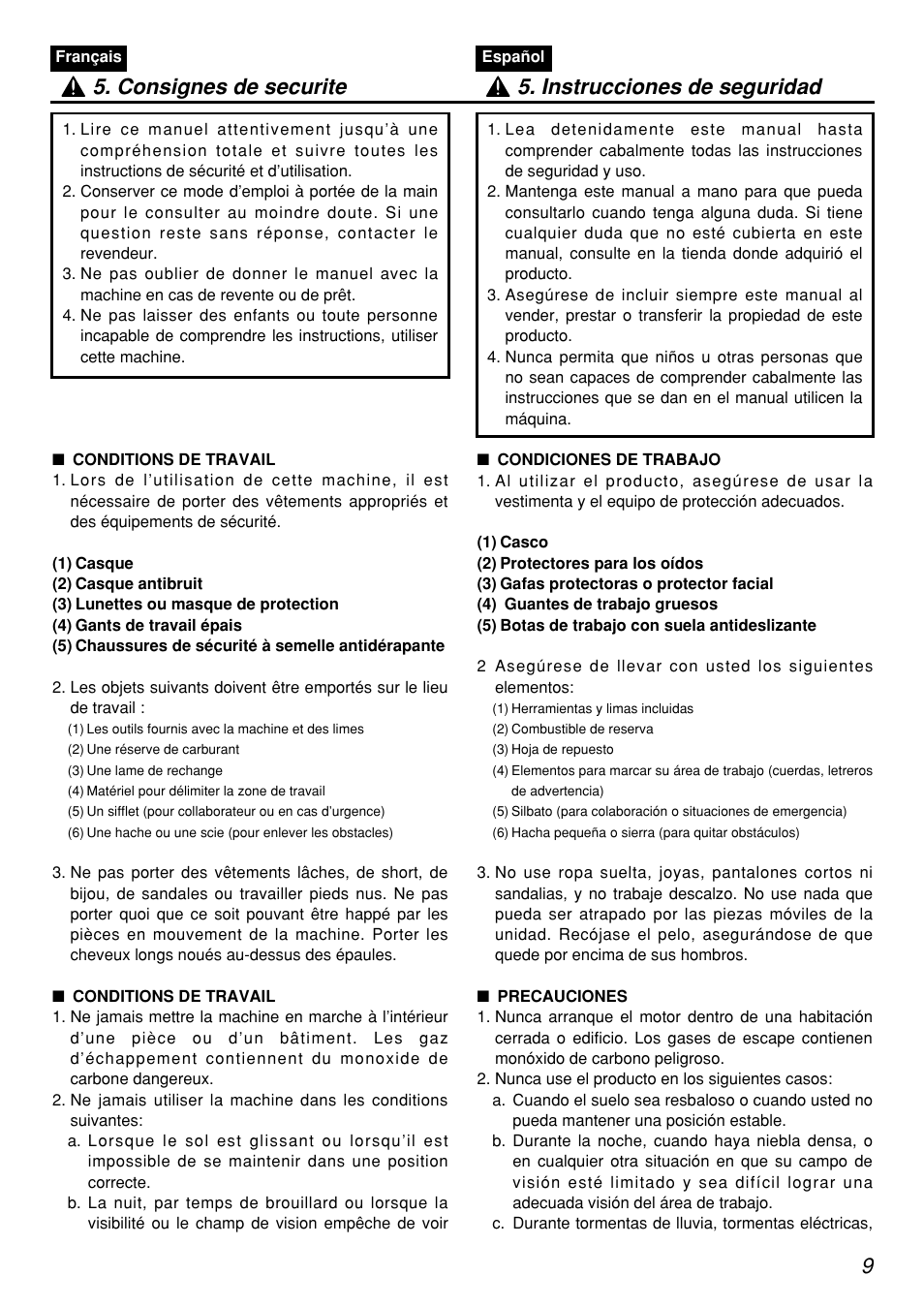 Zenoah PSZ2401-CA User Manual | Page 9 / 68