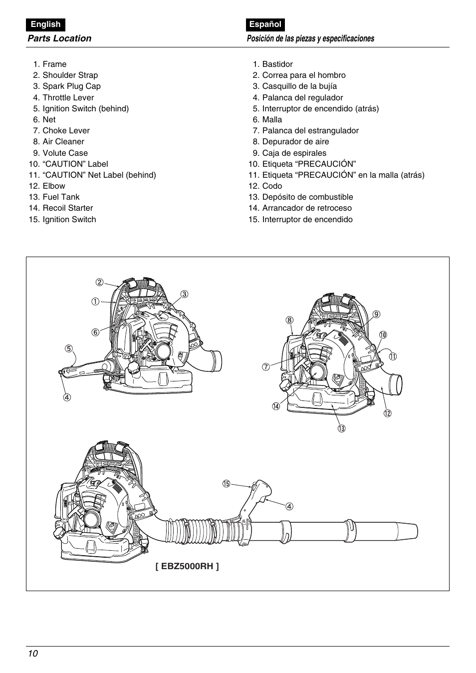 Zenoah EBZ5000RH User Manual | Page 10 / 36