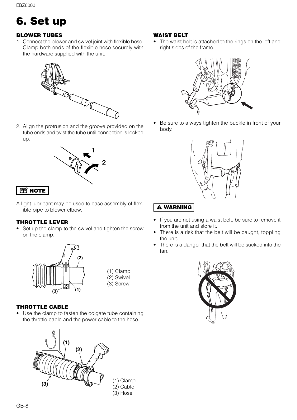 Set up | Zenoah EBZ8000 User Manual | Page 8 / 14