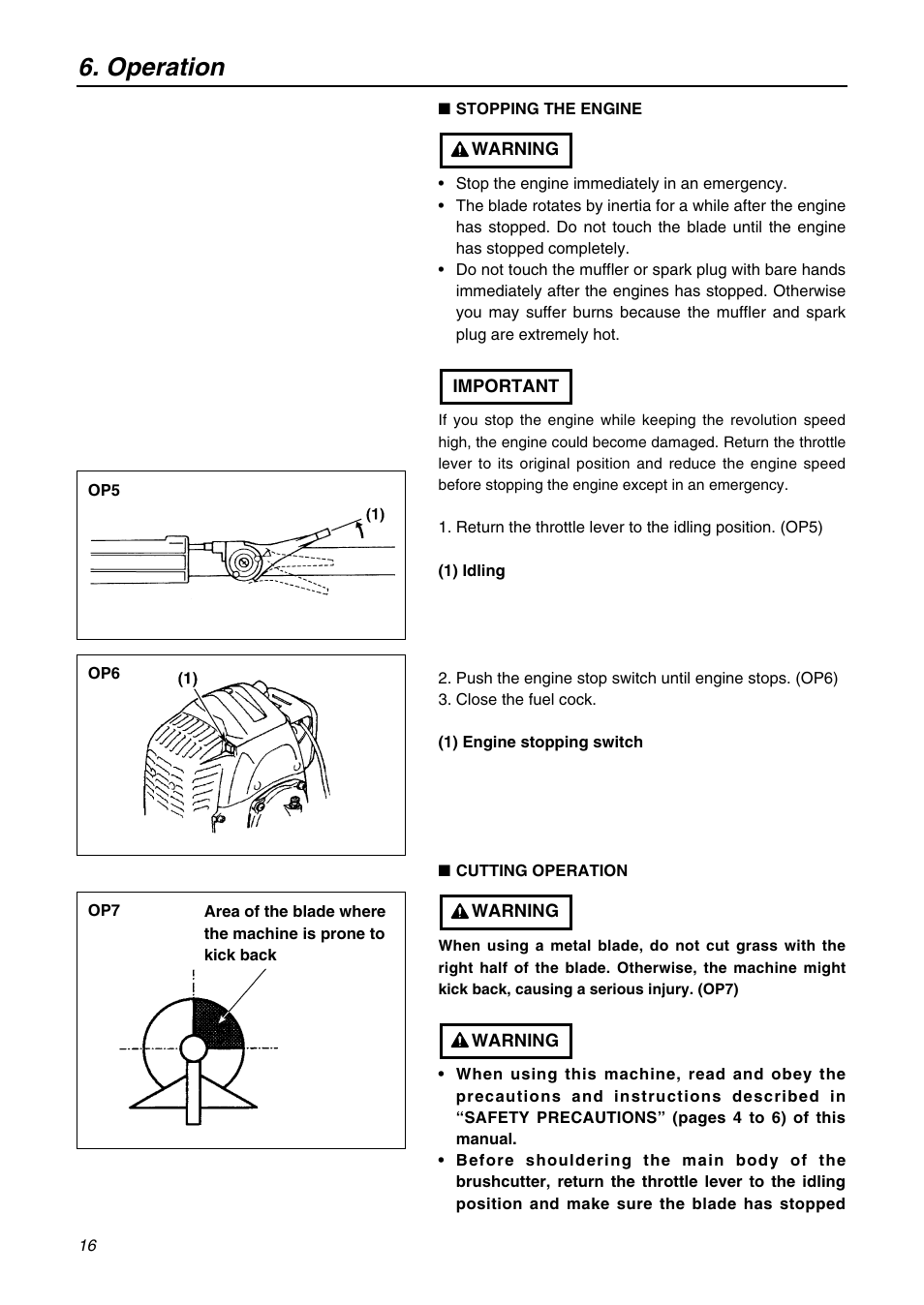 Operation | Zenoah BK3420FL-EZ User Manual | Page 16 / 28