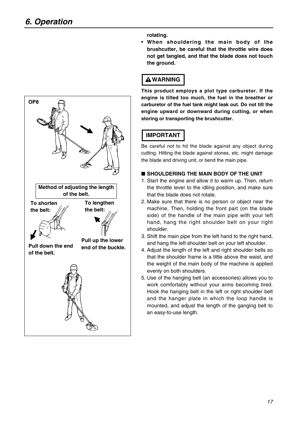 Operation | Zenoah BK3420FL-EZ User Manual | Page 17 / 28