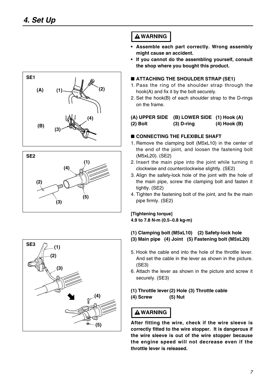 Set up | Zenoah BK3420FL-EZ User Manual | Page 7 / 28