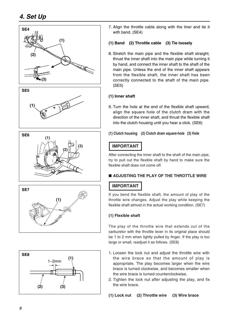 Set up | Zenoah BK3420FL-EZ User Manual | Page 8 / 28
