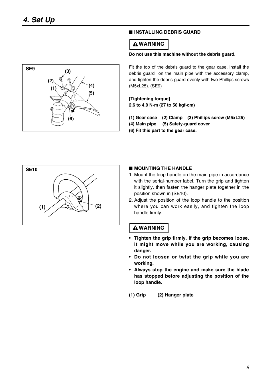 Set up | Zenoah BK3420FL-EZ User Manual | Page 9 / 28