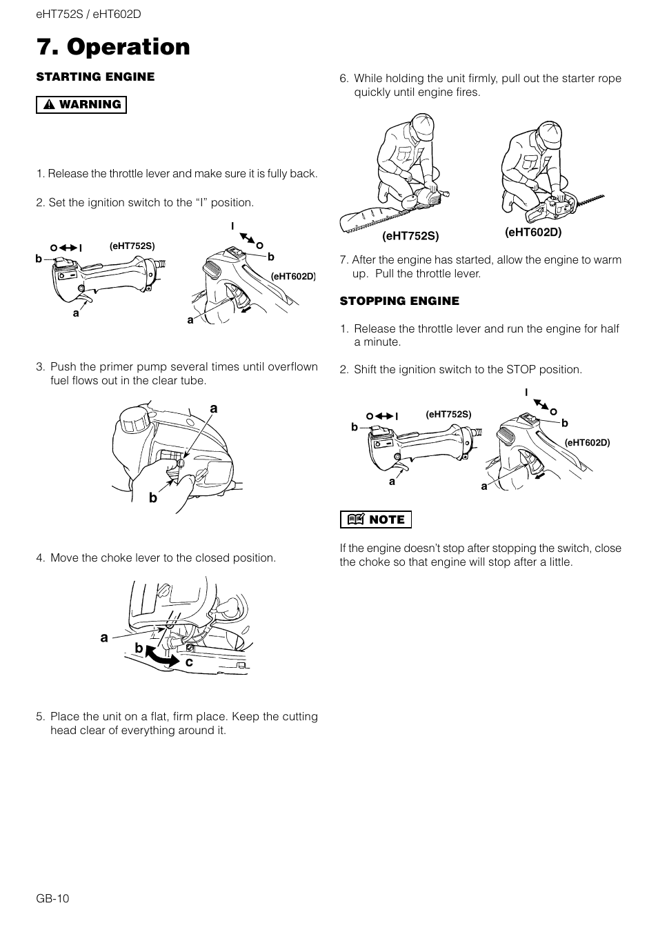 Operation | Zenoah EHT752S User Manual | Page 10 / 15